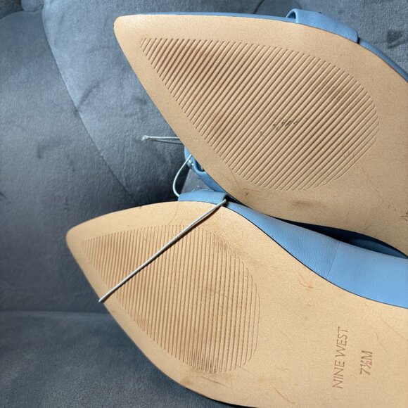 Nine West Chain Leather Ballet Flats Size 7 1/2 NEW Buyme Pointy Toe Flats - Picture 5 of 5